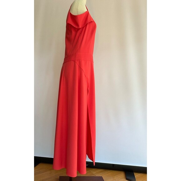 Halston Heritage Poppy Cold Shoulder Crepe Dress with hidden zipper Sz 8 - Picture 5 of 7